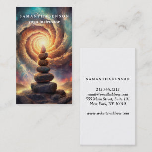 Tarjeta De Visita Logotipo elegante de color de agua Zen Yoga Sanaci