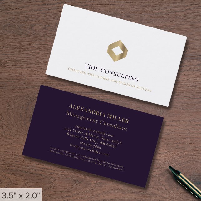 Tarjeta De Visita Logotipo elegante de doble cara (Subido por el creador)
