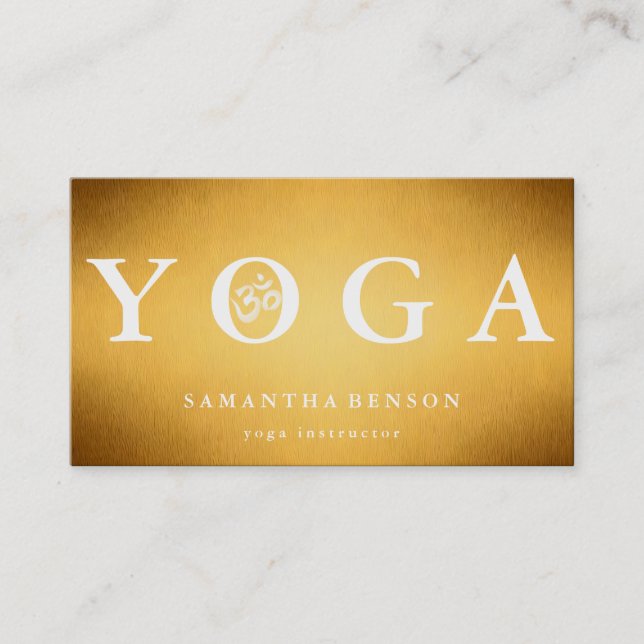 Tarjeta De Visita Logotipo elegante Meditación del Yoga (Anverso)