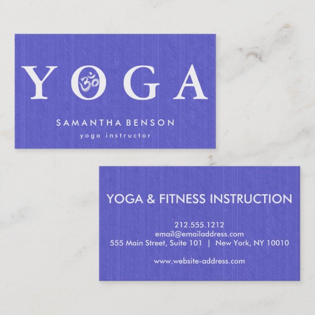 Tarjeta De Visita Logotipo elegante Meditación del Yoga (Anverso / Reverso)