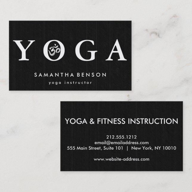 Tarjeta De Visita Logotipo elegante Meditación del Yoga (Anverso / Reverso)