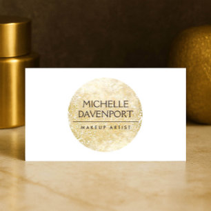 Tarjeta De Visita Logotipo elegante y abstracto del círculo dorado