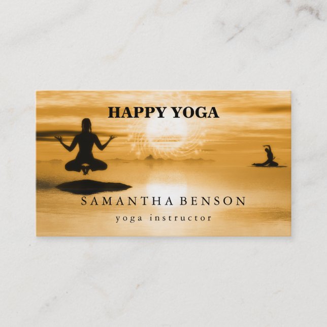 Tarjeta De Visita Logotipo elegante Yoga (Anverso)