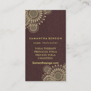 Tarjeta De Visita Logotipo elegante Yoga Meditation Lotus Flowers