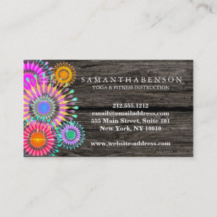 Tarjeta De Visita Logotipo elegante Yoga Meditation Lotus Flowers