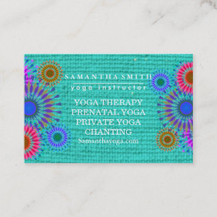 Tarjeta De Visita Logotipo elegante Yoga Meditation Lotus Flowers