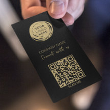 Logotipo empresarial código QR negro moderno