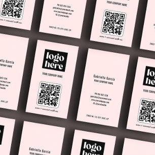 Tarjeta De Visita Logotipo Empresarial de Código QR Moderno Simple R