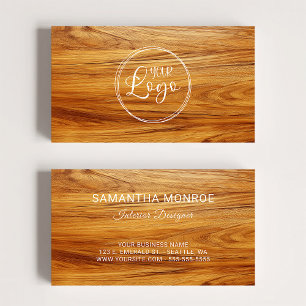 Tarjeta De Visita Logotipo Empresarial Foto de Madera de Teca