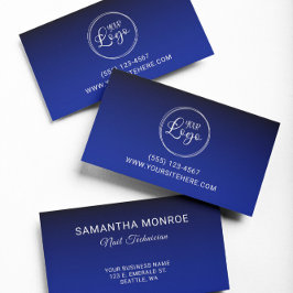 Tarjeta De Visita Logotipo empresarial gradiente azul real negro