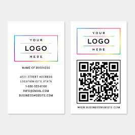 Tarjeta De Visita Logotipo empresarial personalizado y código QR del