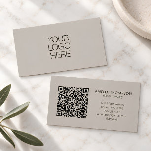 Tarjeta De Visita Logotipo Empresarial Profesional Código QR Suave T