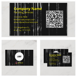 Tarjeta De Visita Logotipo escaneable del código QR del pintor genia