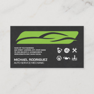Tarjeta De Visita Logotipo Estilizado de Auto Deportivo Servicios