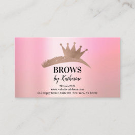 Tarjeta De Visita Logotipo Eyebrow Micorblade Afcare Crown Pink Rose