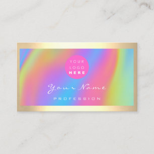 Tarjeta De Visita Logotipo Eyelash Makeup Hair Nails Holograph Unico