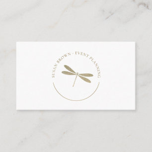 Tarjeta De Visita Logotipo Faux Purpurina Dragonfly
