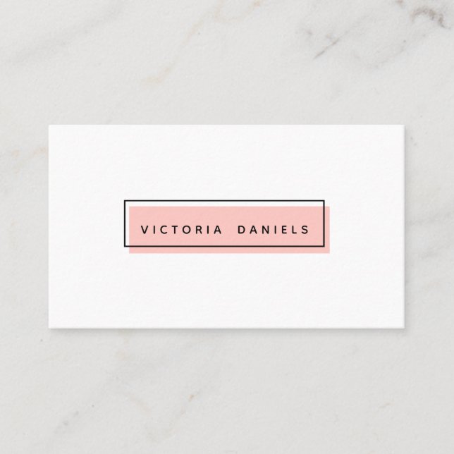 Tarjeta De Visita Logotipo femenino | Rosa | Profesional mínimo (Anverso)