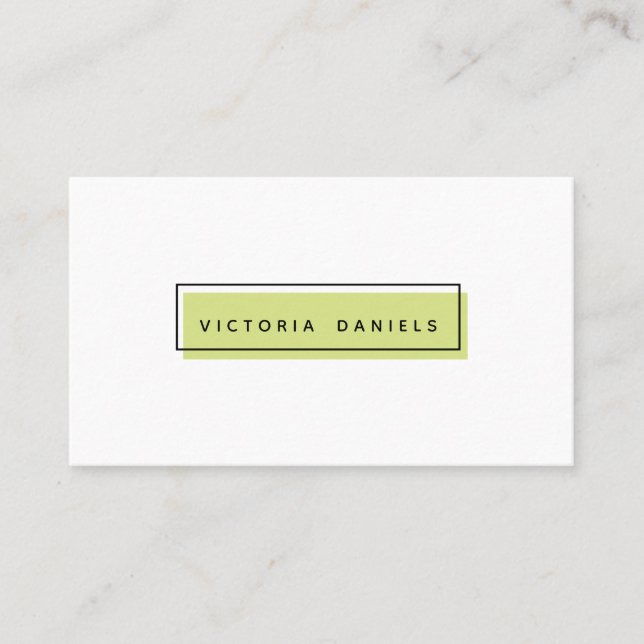 Tarjeta De Visita Logotipo femenino | Verde | Profesional mínimo (Anverso)