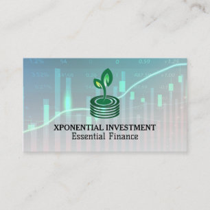 Tarjeta De Visita Logotipo financiero de Sprout Coins   Gráfico del 