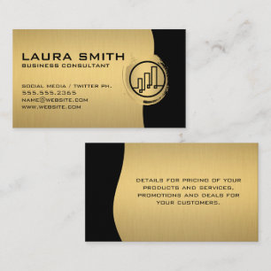 Tarjeta De Visita Logotipo financiero / Monograma metálico plateado 
