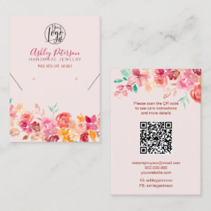 Tarjeta De Visita Logotipo floral de caída joyas collar de ganancia