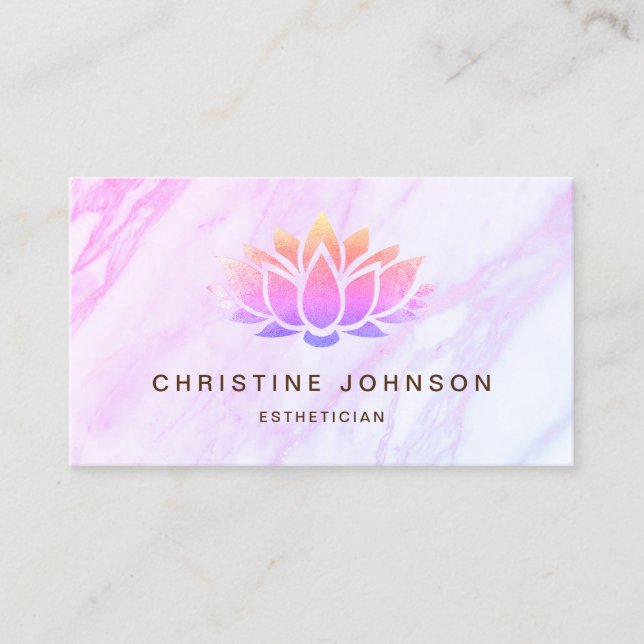 Tarjeta De Visita logotipo floral de loto (Anverso)