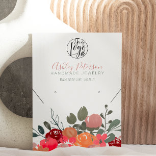 Tarjeta De Visita logotipo floral joyería collar de adrenalina Codig