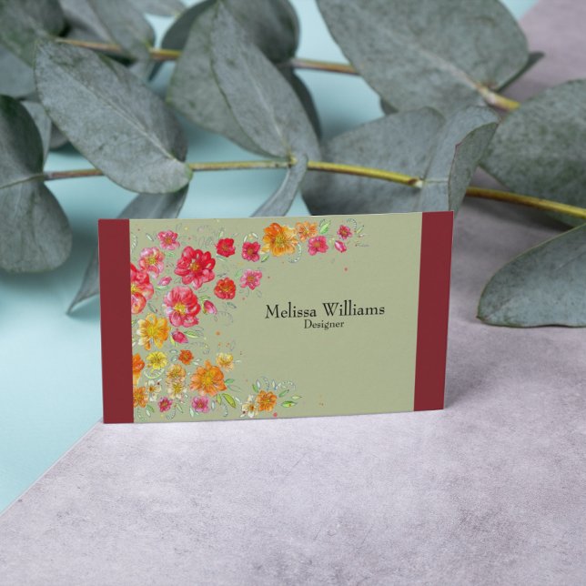 Tarjeta De Visita Logotipo floral profesional (Subido por el creador)