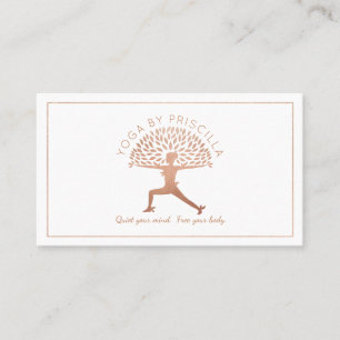 Tarjeta De Visita Logotipo floreciente de la actitud de la yoga de