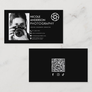 Tarjeta De Visita  Logotipo frontal minimalista moderno Fotografía F