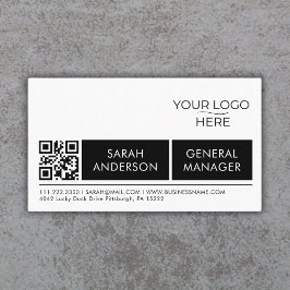 Tarjeta De Visita Logotipo general simple Código Qr Proffessional