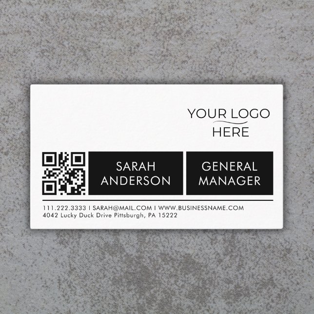 Tarjeta De Visita Logotipo general simple Código Qr Proffessional (Subido por el creador)