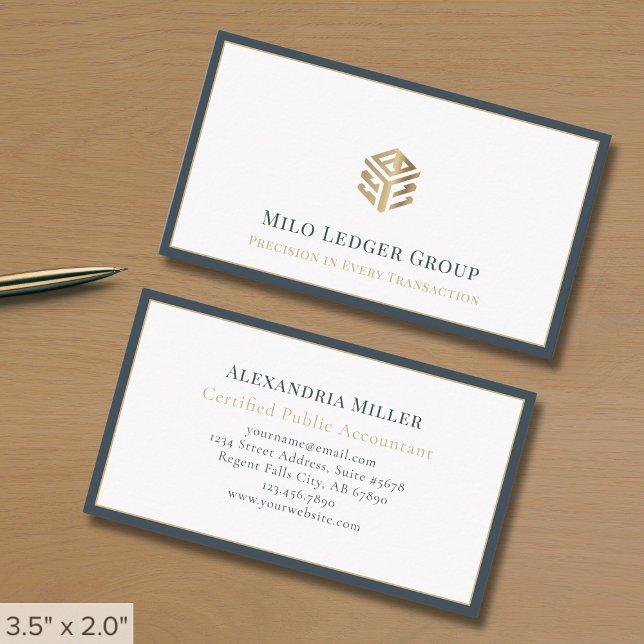 Tarjeta De Visita Logotipo geométrico simple y elegante (Subido por el creador)