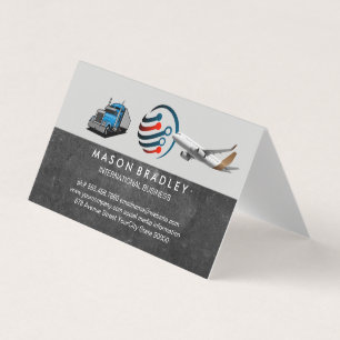 Tarjeta De Visita Logotipo global Camión semirremolque Avión com