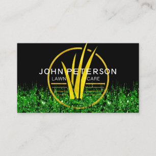 Tarjeta De Visita Logotipo Gold del jardín de césped