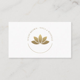 Tarjeta De Visita Logotipo Gold Lotus Flower