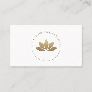 Tarjeta De Visita Logotipo Gold Lotus Flower