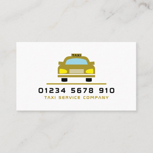 Tarjeta De Visita Logotipo Gold Taxi Cab, lista de precios (Anverso)