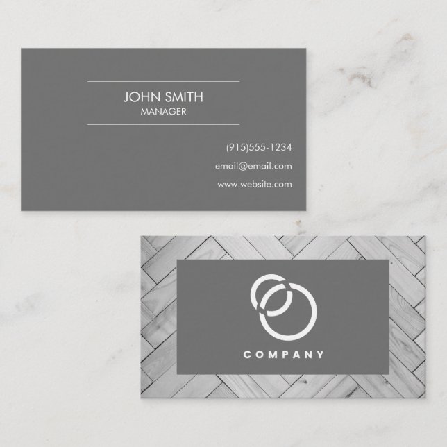 Tarjeta De Visita Logotipo Herringbone moderno (Anverso / Reverso)