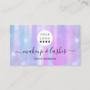 Tarjeta De Visita Logotipo Holográfico de color rosa precoz Clavos 