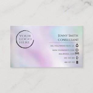 Tarjeta De Visita logotipo holográfico profesional simple y minimali