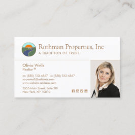 Tarjeta De Visita Logotipo Horizon Real Estate Agent Photo Business 