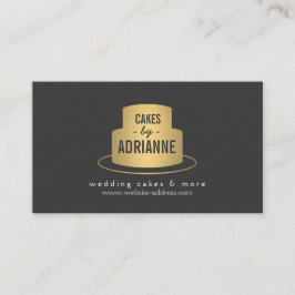 Tarjeta De Visita Logotipo II del pastel de oro para panadería, cafe