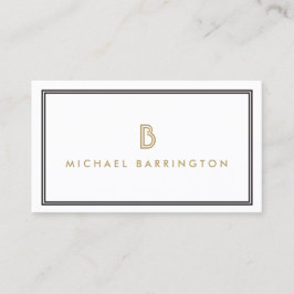 TARJETA DE VISITA LOGOTIPO INICIAL CLÁSICO ART DECO MONOGRAM