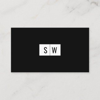 Tarjeta De Visita Logotipo inicial Negro moderado mínimo y brillante