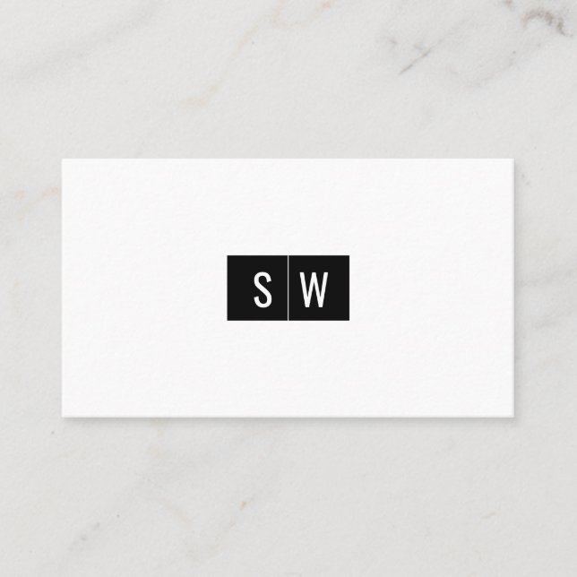 Tarjeta De Visita Logotipo inicial Sleek moderado mínimo (Anverso)