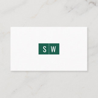 Tarjeta De Visita Logotipo inicial Verde azulado moderado moderado m
