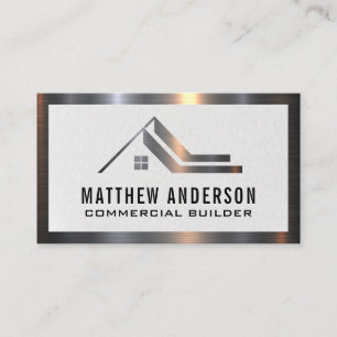 Tarjeta De Visita Logotipo inmobiliario   Empresa de recortes Metali