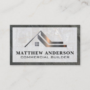 Tarjeta De Visita Logotipo inmobiliario   Marble Slate